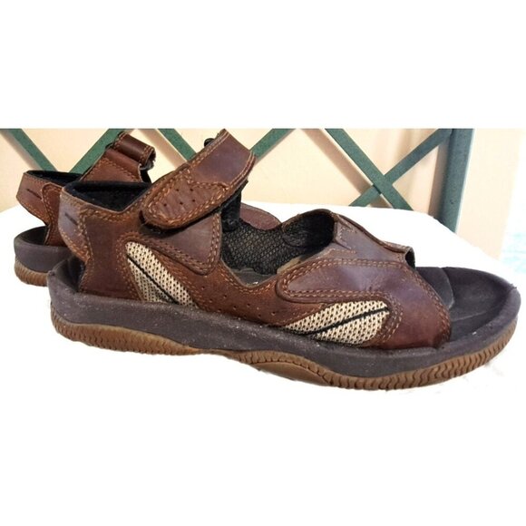 Sperry Top Sider Men's 7M Brown Leather Sandals Hook & Loop Closure - Picture 4 of 10